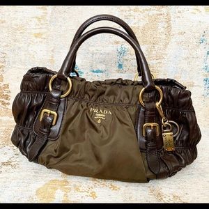 Prada Leather Rouched Handbag